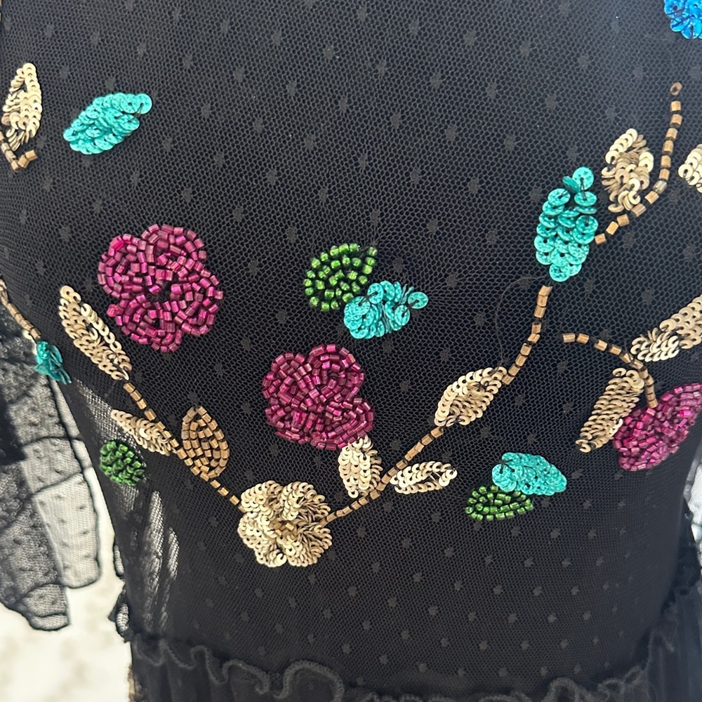 Free People Black Dress with Colorful Floral Embroidery - Picture 5 of 10